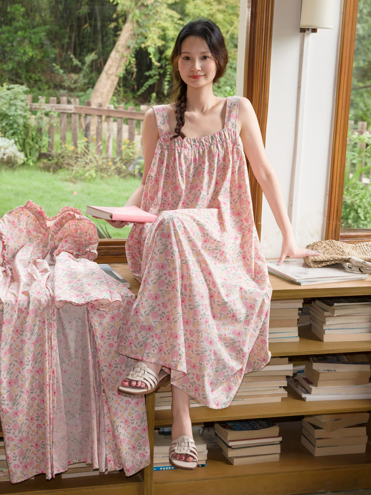 Vintage Floral Cotton Sleepwear | Robe or Slip Nightdress | Lian