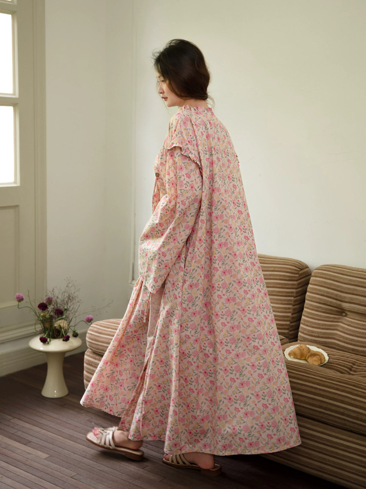 Vintage Floral Cotton Sleepwear | Robe or Slip Nightdress | Lian
