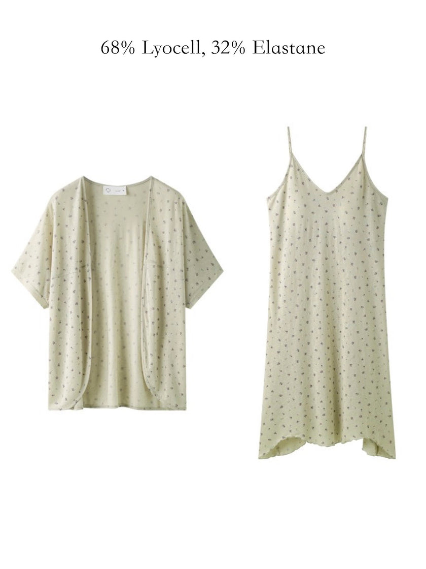 Lian Loungewear botanical Lyocell two-piece nightdress set