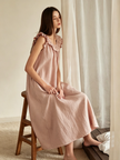 Light pink gauze nightgown ruffle detail