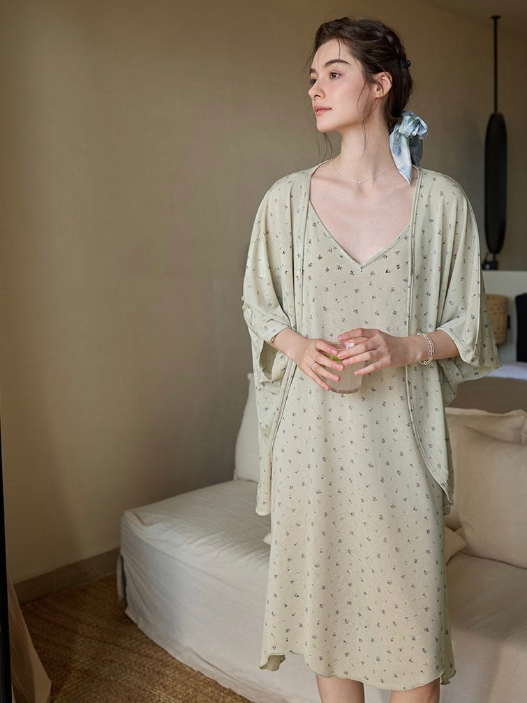 TENCEL Lyocell nightdress set worn