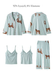 Lian Loungewear leopard Lyocell 3-piece lounge set