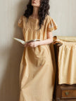 Cottage cotton maxi nightdress detail