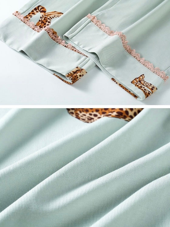 Leopard Lyocell lounge set drape