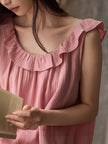 Breathable summer cotton nightgown