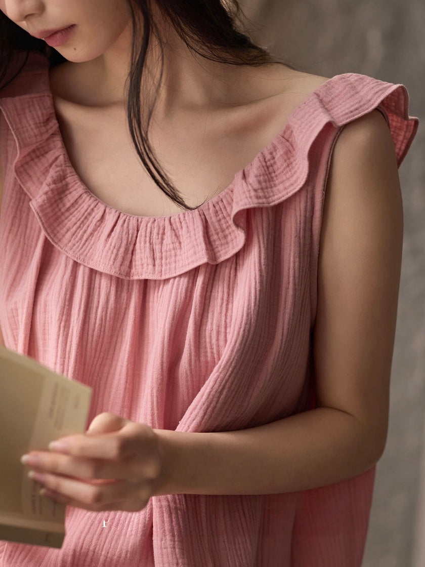 Breathable summer cotton nightgown