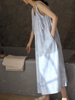 Blue pure cotton lounge-to-street nightdress