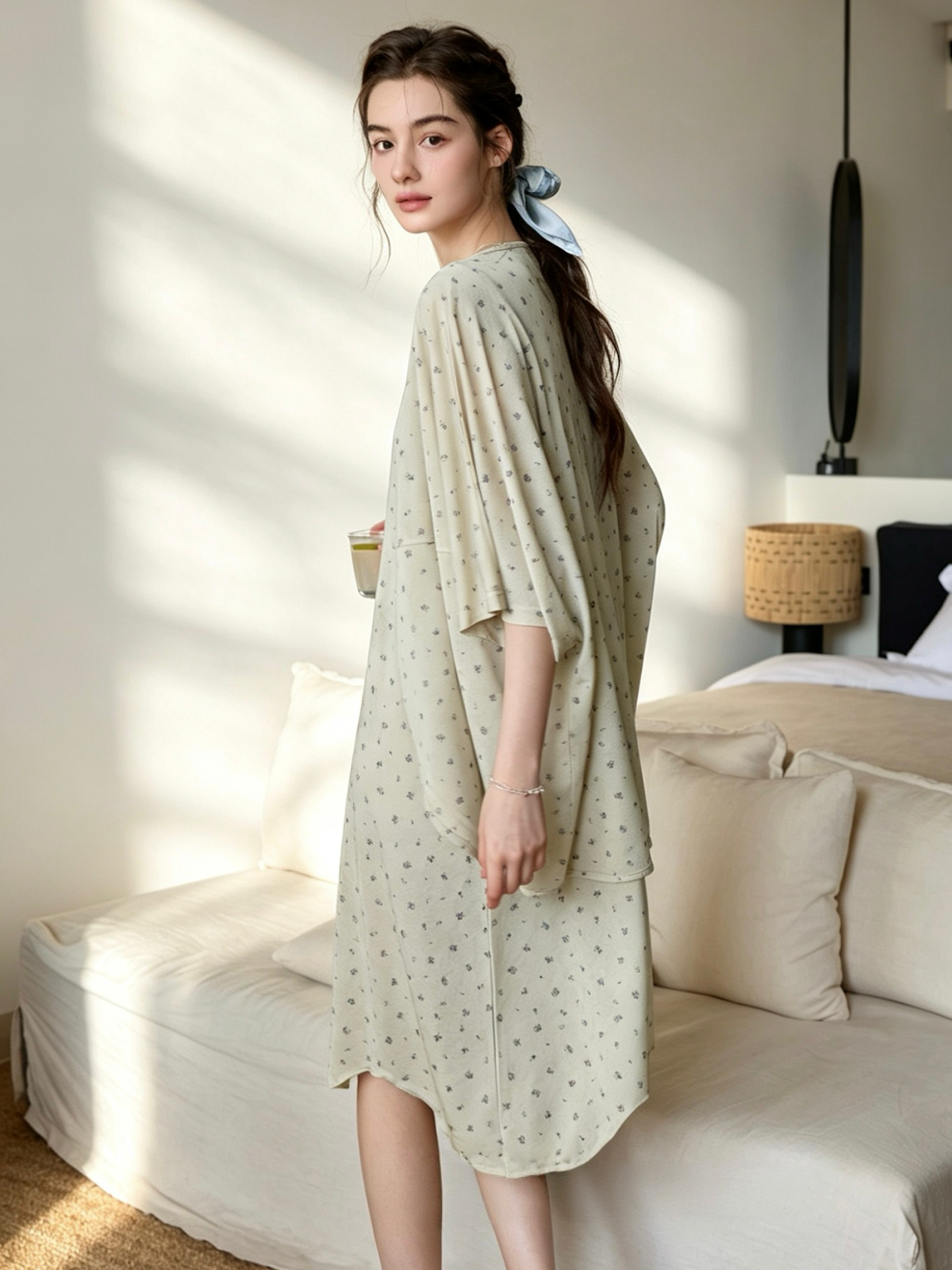 Botanical floral Lyocell cami nightdress