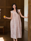 Lian Loungewear pink French doll-collar cotton nightdress