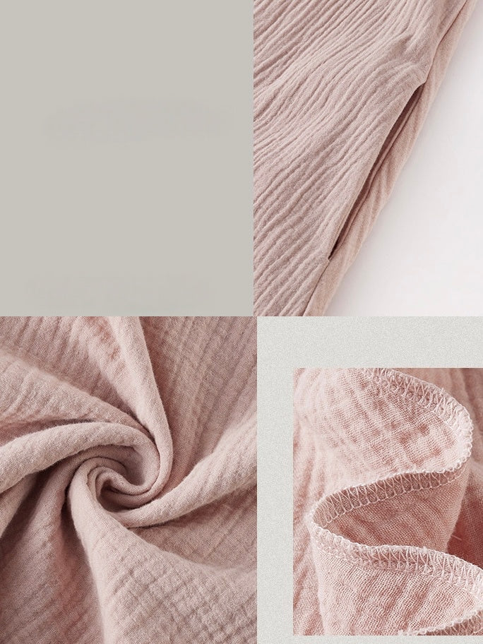 Cotton gauze nightdress side pocket detail