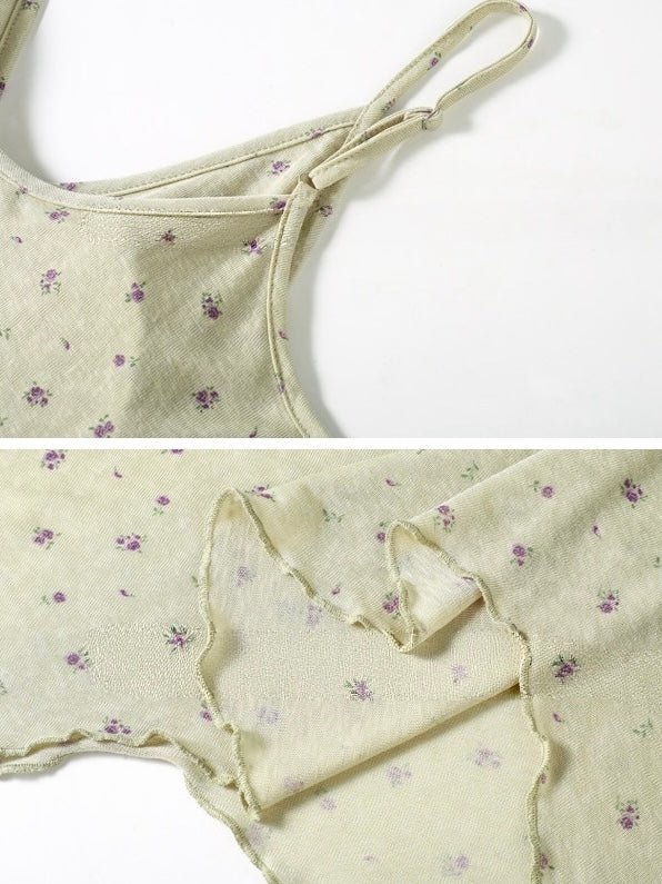 Botanical floral Lyocell nightdress set pieces