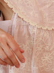 Pink ruffle cotton slip dress detail