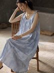 Blue cotton cami nightdress