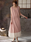 Cotton gauze nightgown lace detail