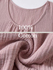 Pink cotton gauze nightdress with white lace trim