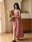 Rose pink cotton nightdress worn
