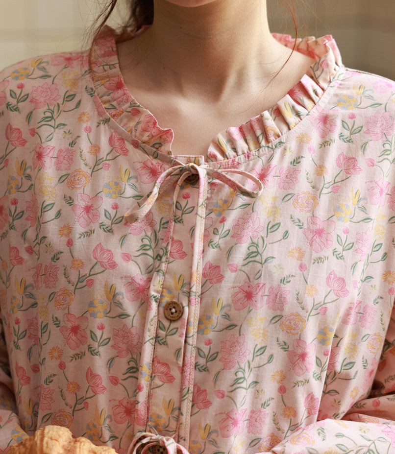 Vintage Floral Cotton Sleepwear | Robe or Slip Nightdress | Lian