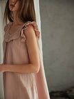 Cotton Gauze Nightgown | Ruffle-Trim Slip Dress | Lian Loungewear
