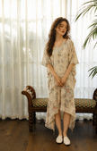 Silk Lounge Dress with Floral Print | Premium Silk Sleepwear | Lian