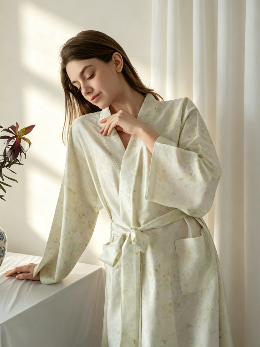 Women's TENCEL Wrap Robe | Soft Mid-Calf Loungewear Robe | Lian Loungewear
