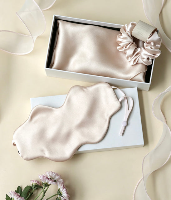 3-Piece Silk Sleep Gift Set | Pillowcase, Eye Mask & Scrunchie | Lian
