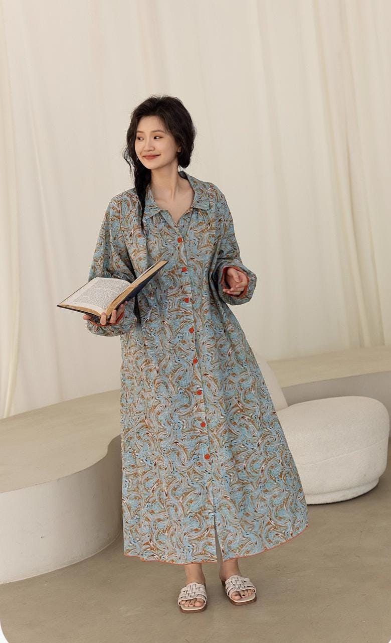 Bamboo Cotton Pajama Set: Lightweight Button-Up Loungewear, Cotton Sleepwear