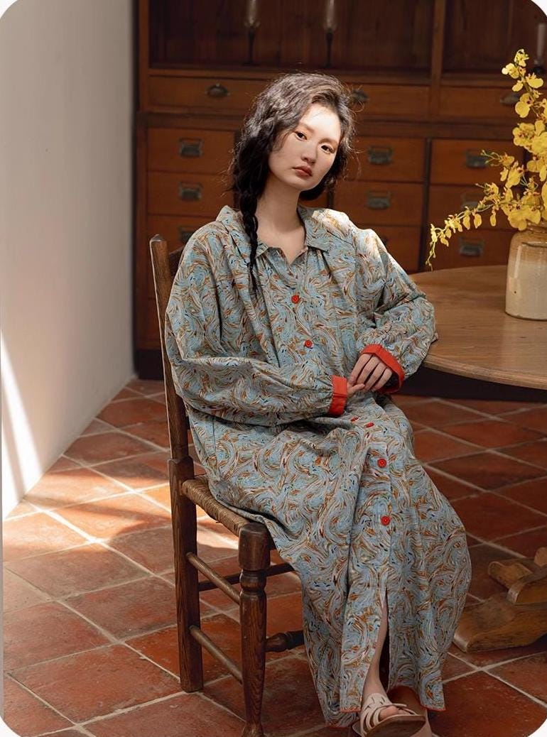 Bamboo Cotton Pajama Set: Lightweight Button-Up Loungewear, Cotton Sleepwear