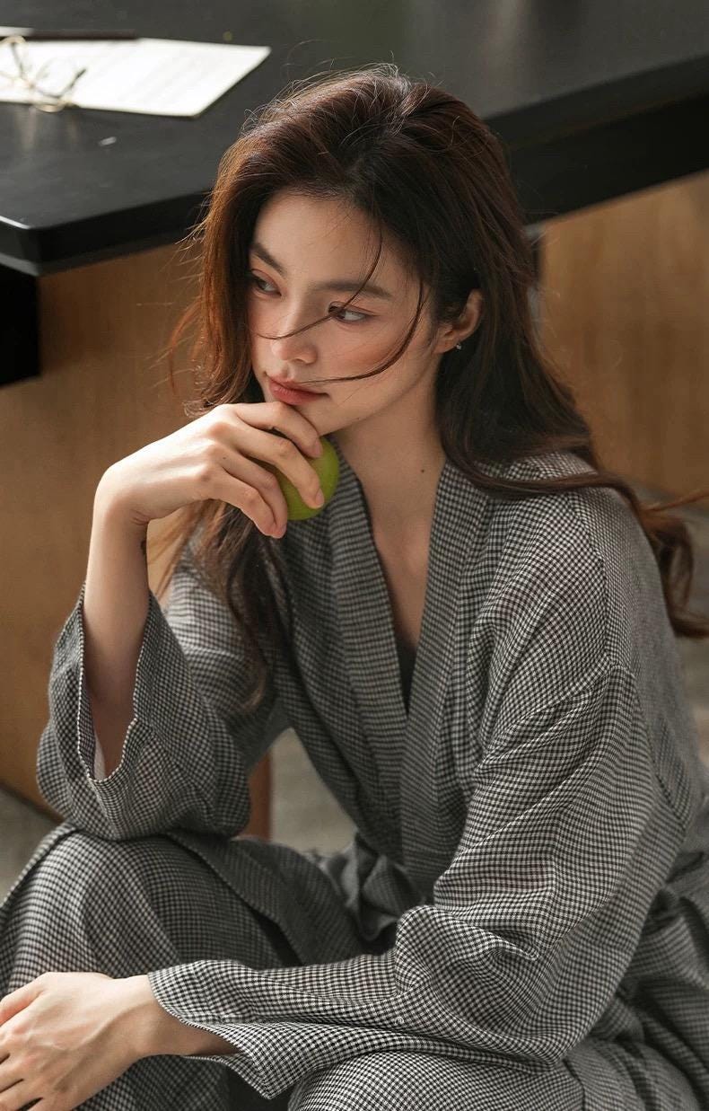 Gauze Cotton Robe Set | Minimalist Kimono Loungewear