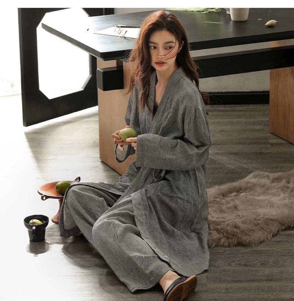 Gauze Cotton Robe Set | Minimalist Kimono Loungewear