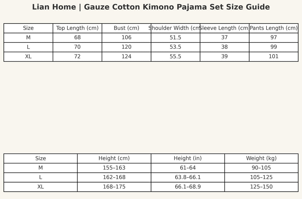 Bamboo Embroidered Gauze Cotton Pajama Set - Kimono Loungewear