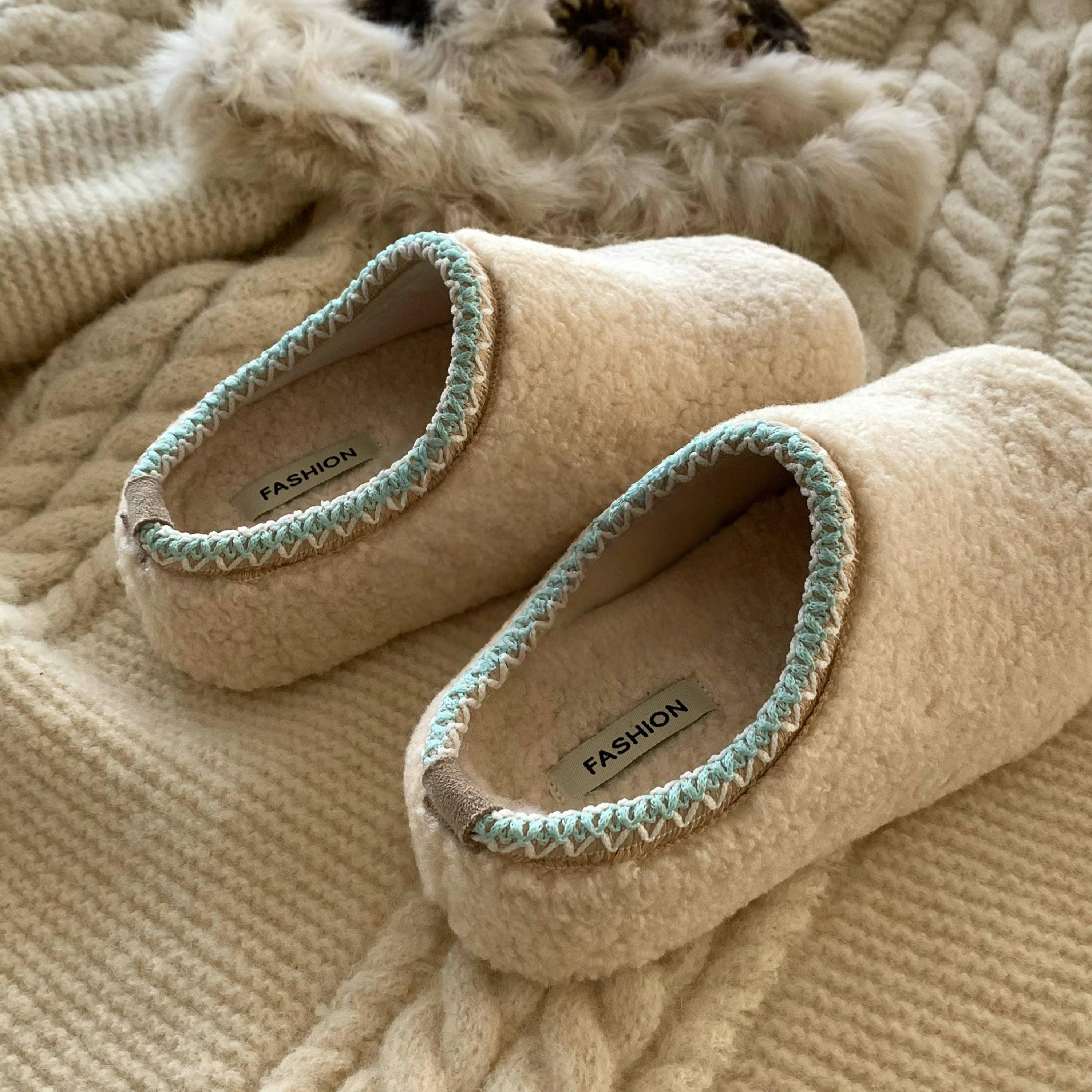 Wool Blend Slippers Women | Cozy Fleece Winter Home Shoes