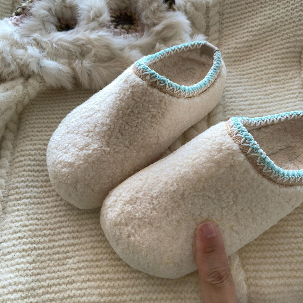 Wool Blend Slippers Women | Cozy Fleece Winter Home Shoes