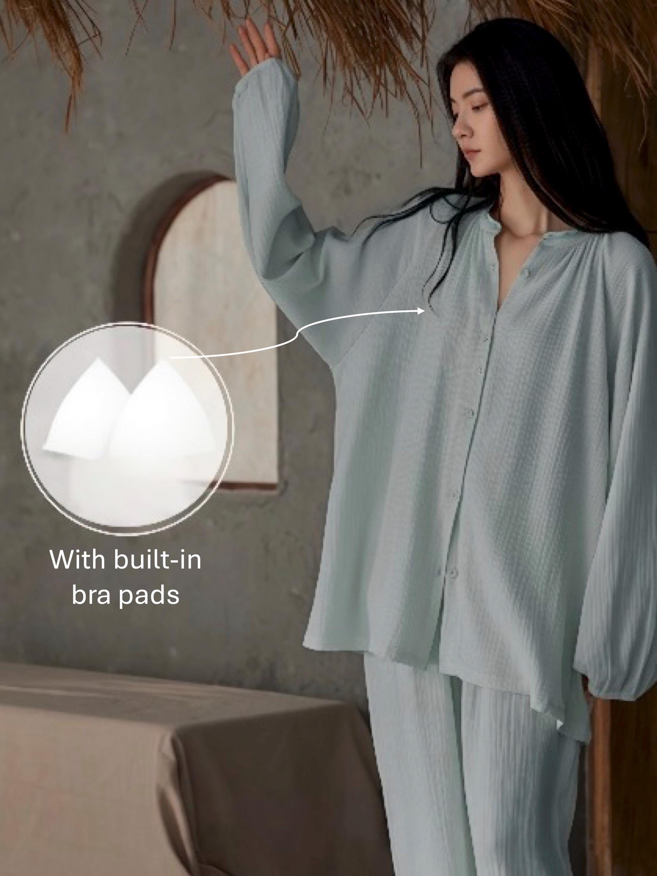 Gauze Cotton Pajamas Set for Women | Zen Meditation Outfit | Soft Breathable Loungewear | Relaxed Homewear | Gift for Her