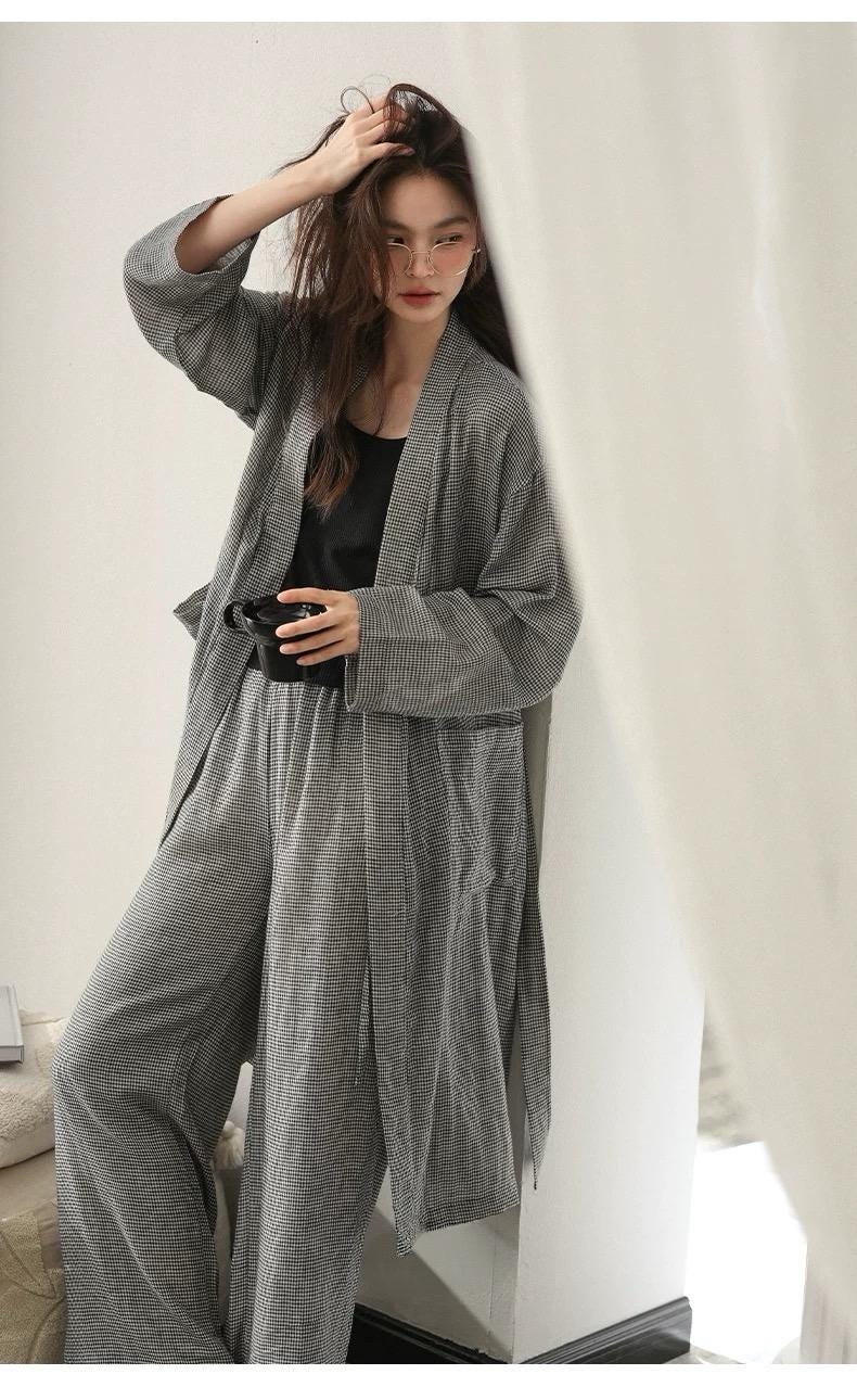 Gauze Cotton Robe Set | Minimalist Kimono Loungewear