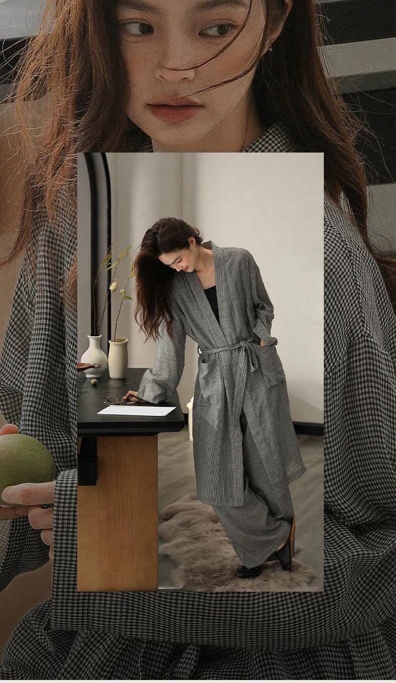 Gauze Cotton Robe Set | Minimalist Kimono Loungewear