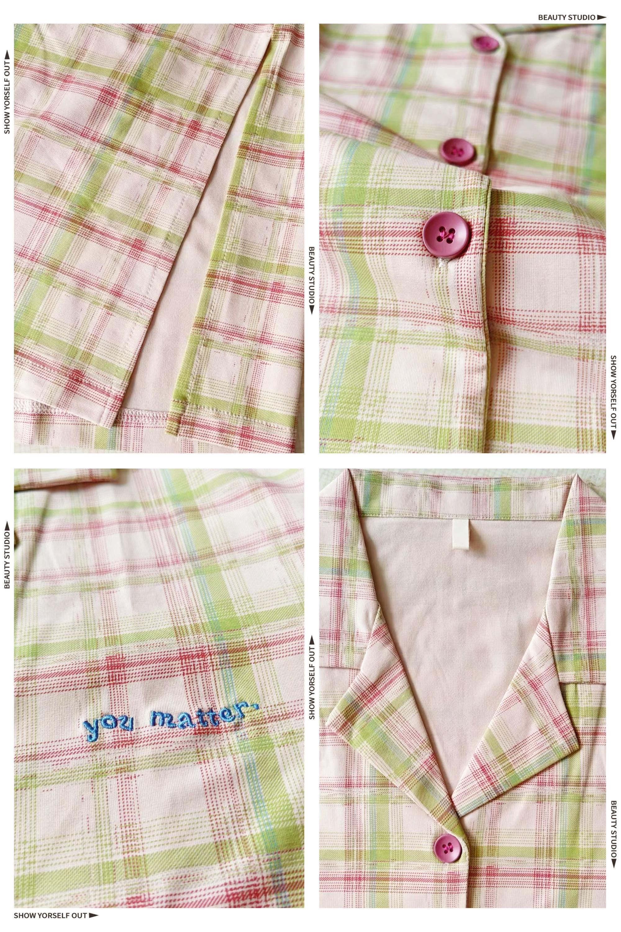 Pink Plaid Cotton Pajama Set: Women's Soft Loungewear