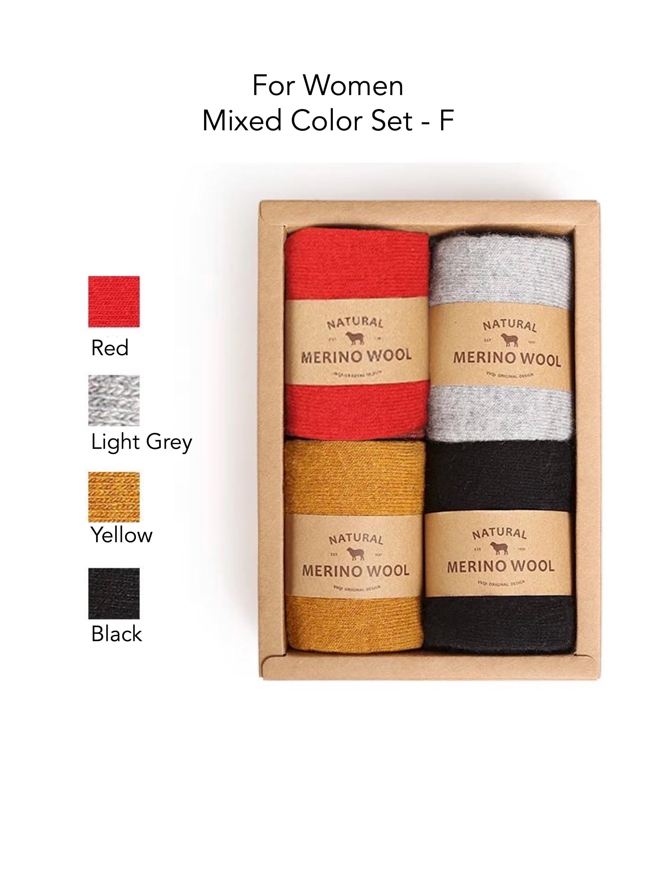 Merino Wool Socks Gift Box, Warm Unisex Winter Set, Slipper Socks