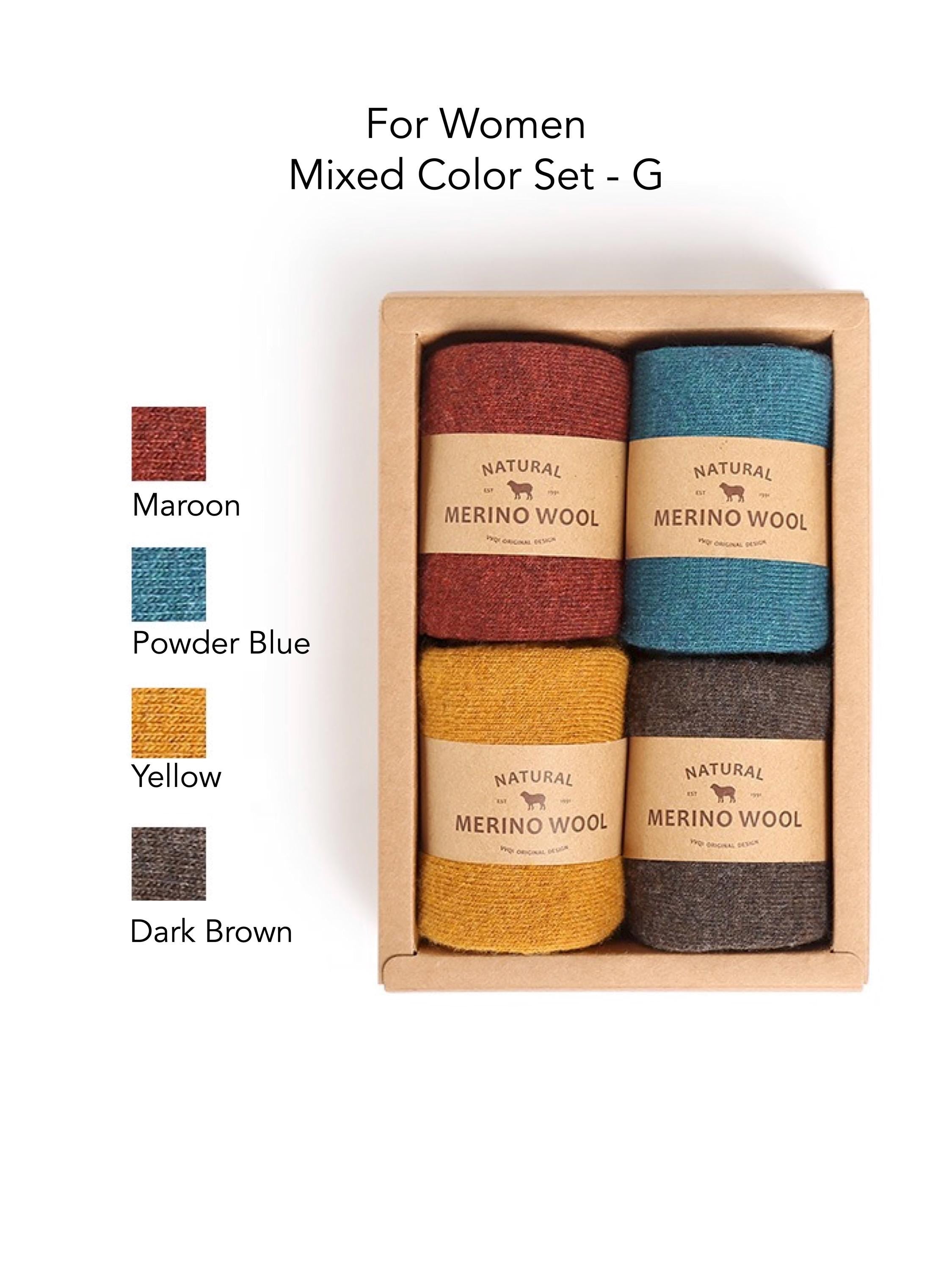 Merino Wool Socks Gift Box: Australian Wool Blend, Unisex, Set of 4 Christmas Gift Wrapped, Stocking Fillers