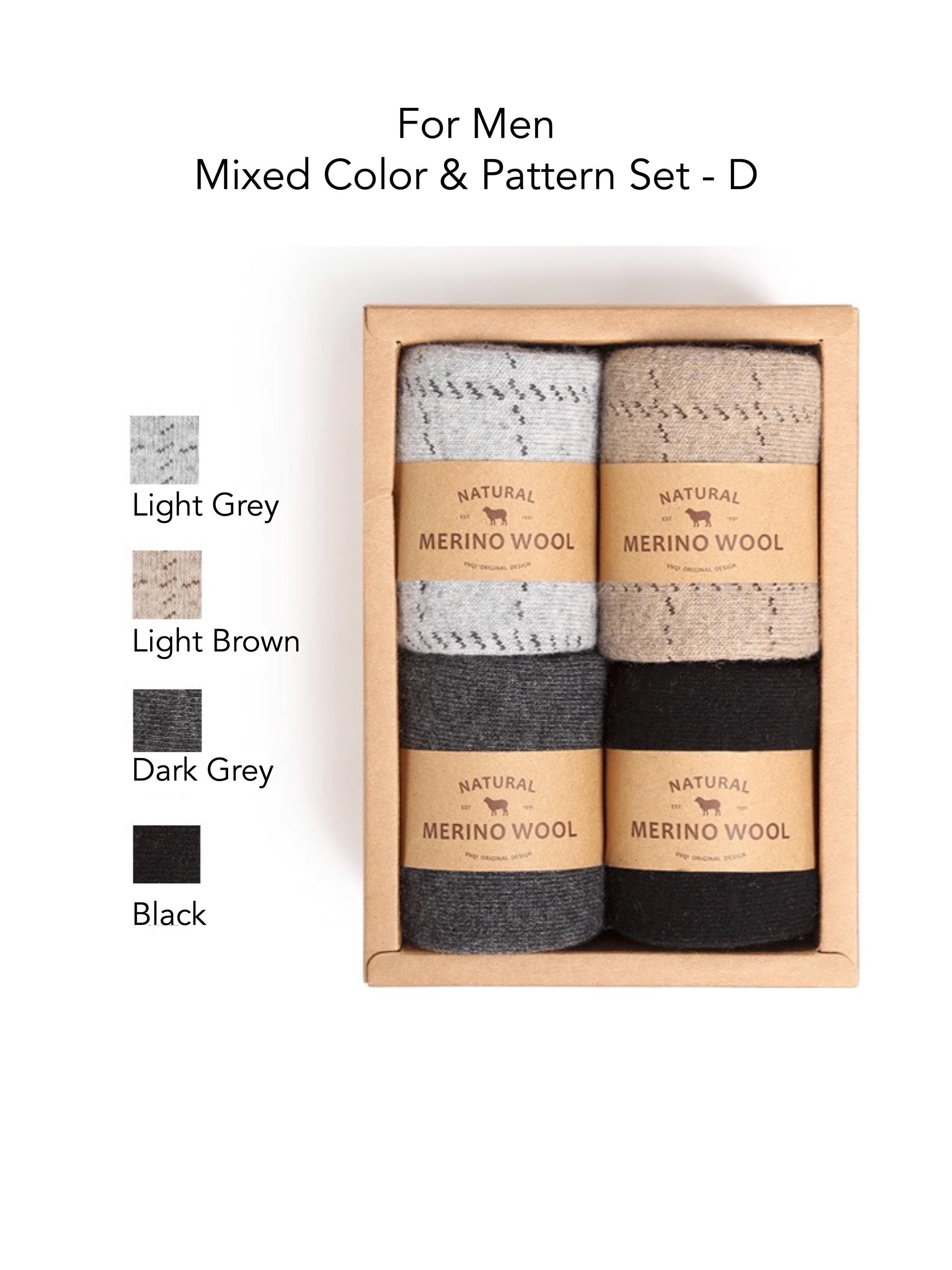 Merino Wool Socks Gift Box, Warm Unisex Winter Set, Slipper Socks