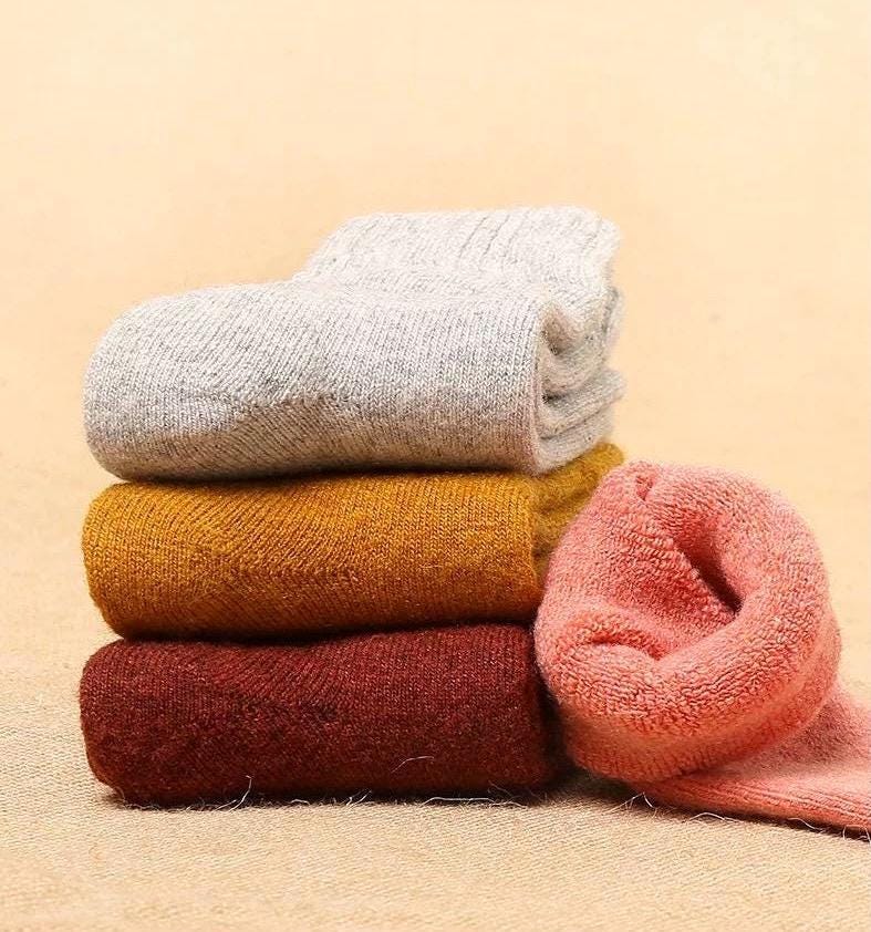 Merino Wool Socks Gift Box, Warm Unisex Winter Set, Slipper Socks