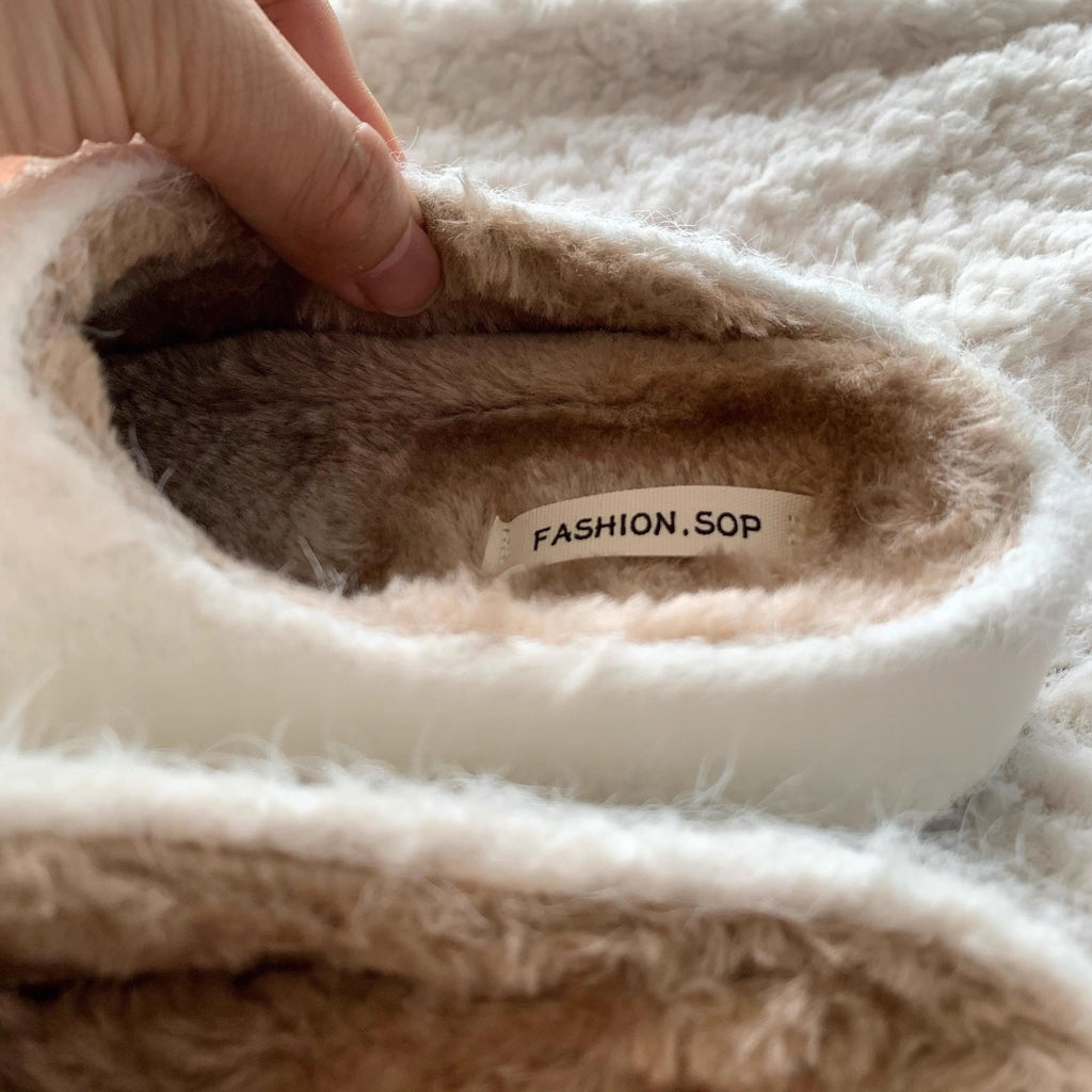 Felted Wool Fleece Slippers: Plush Faux Fur Lined Mules