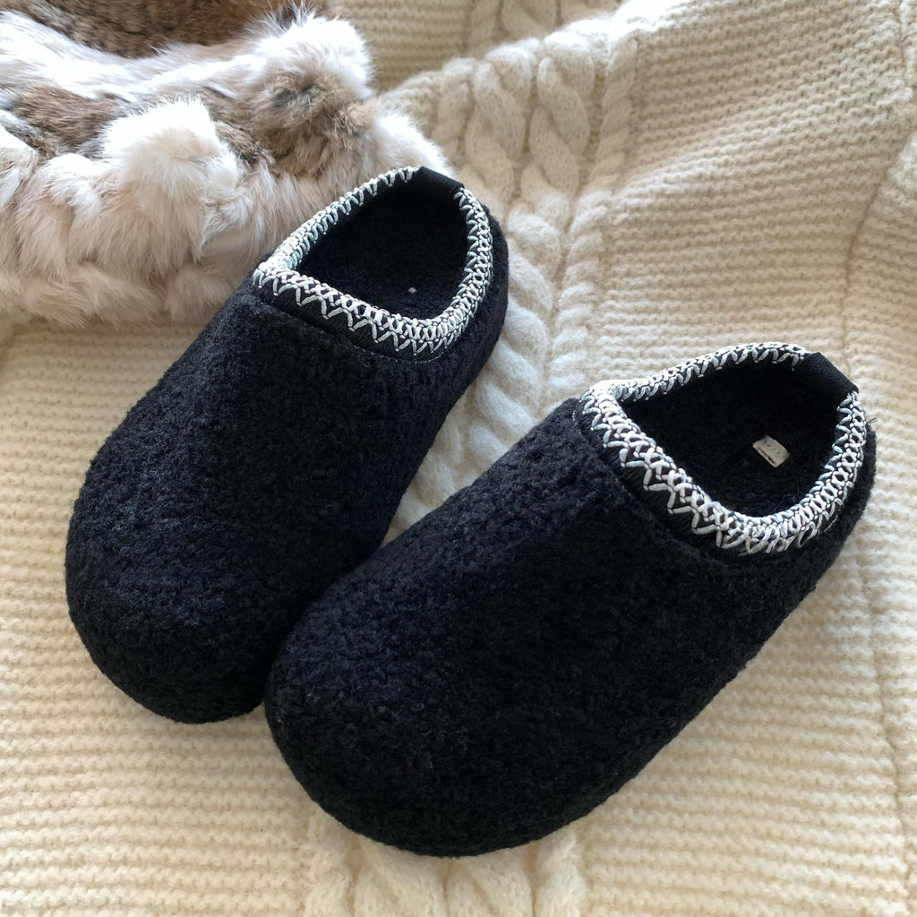 Wool Blend Slippers Women | Cozy Fleece Winter Home Shoes