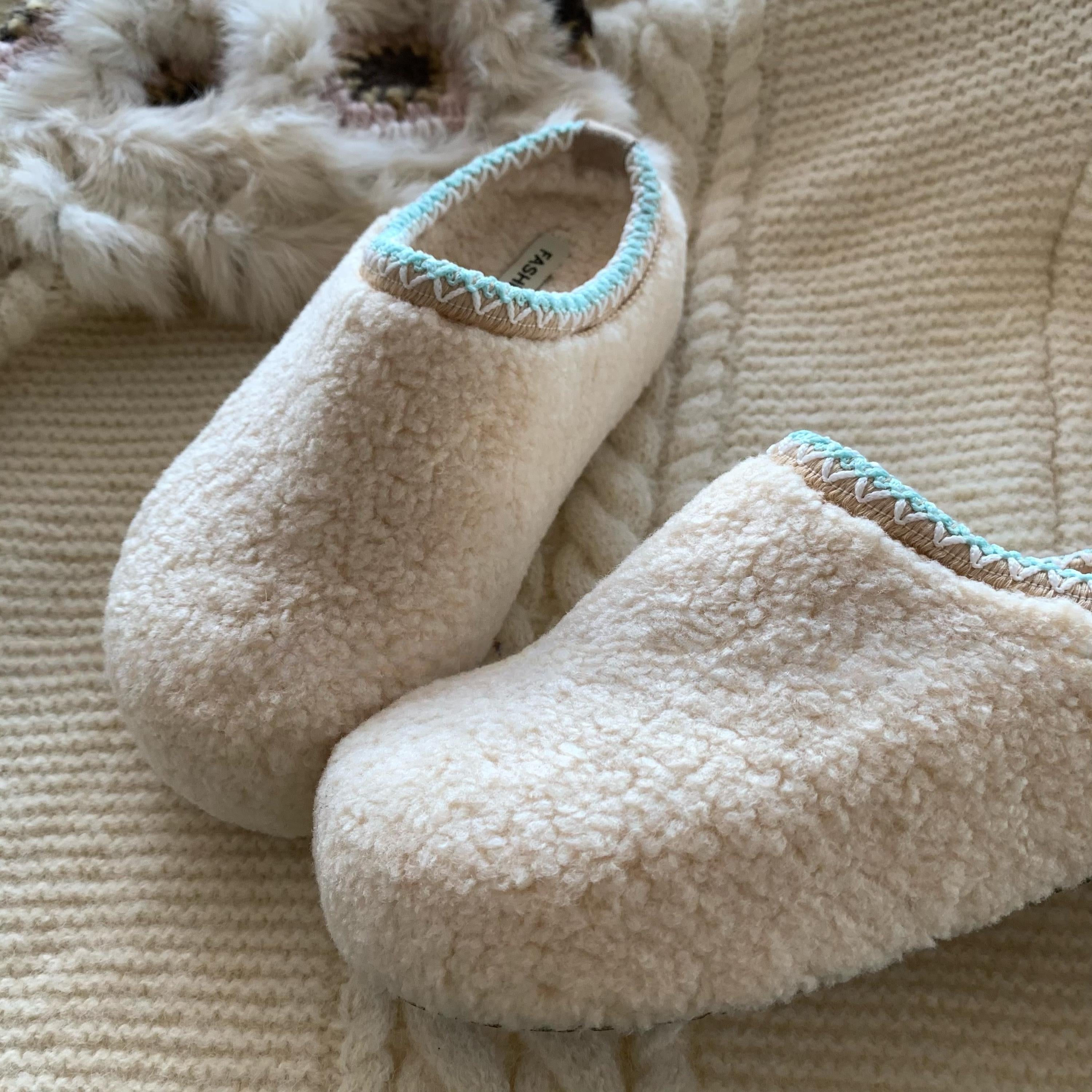 Wool Blend Slippers Women | Cozy Fleece Winter Home Shoes