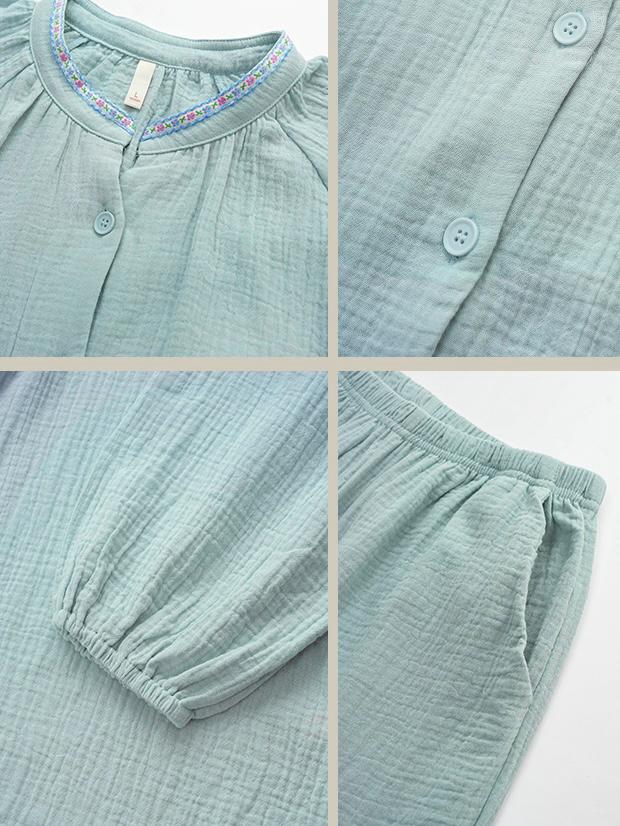 Gauze Cotton Pajamas Set for Women | Zen Meditation Outfit | Soft Breathable Loungewear | Relaxed Homewear | Gift for Her