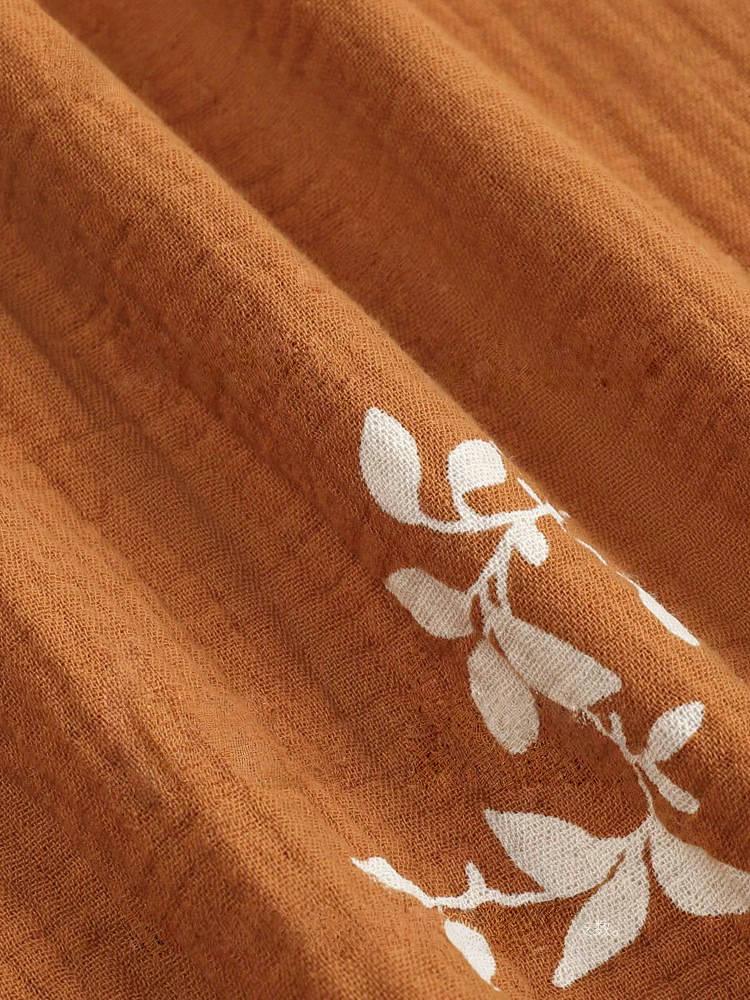 Muslin Cotton Pajama Dress or Top and Pants Set - Embroidered Loungewear Nightgown