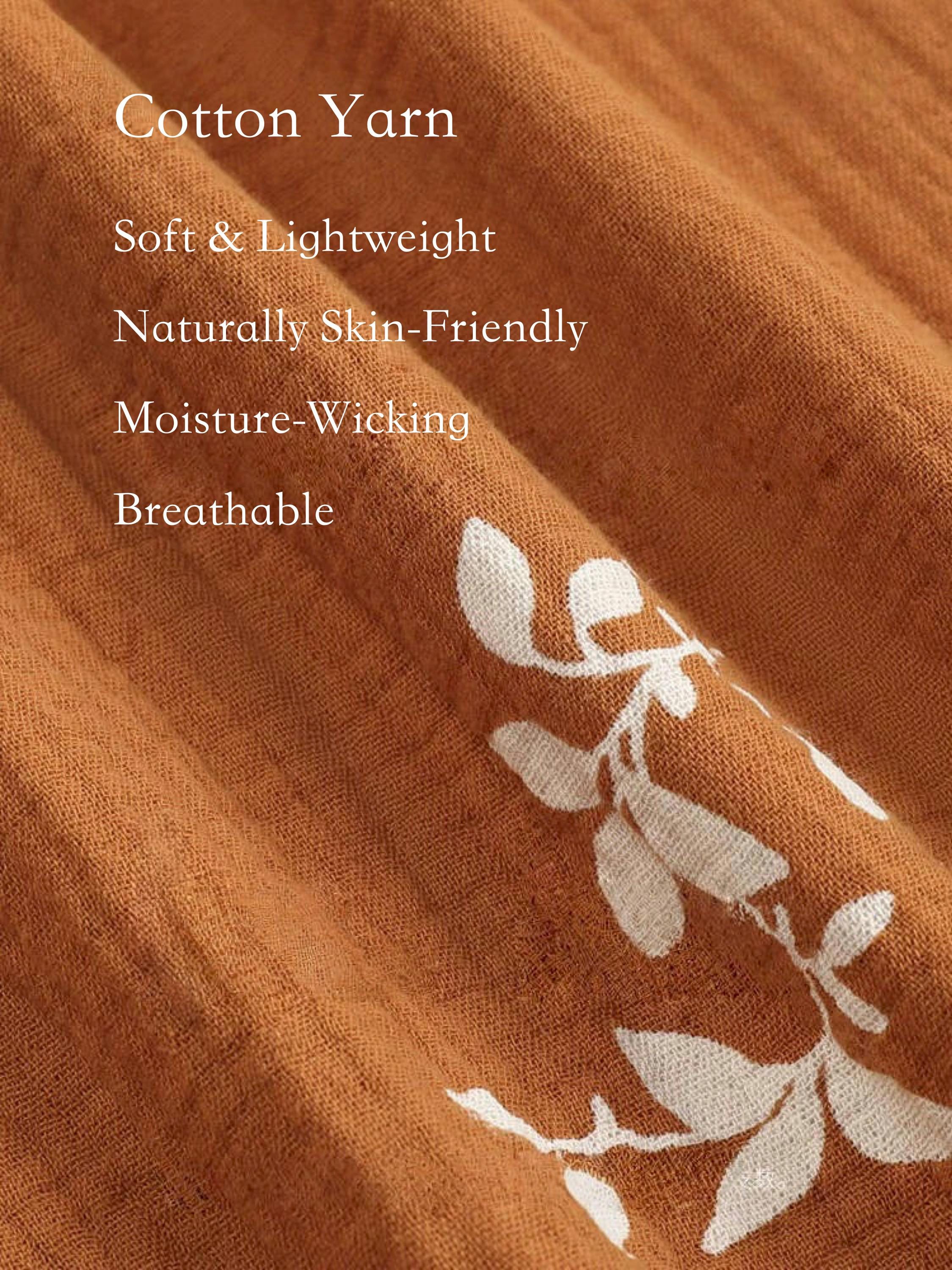 Muslin Cotton Pajama Dress or Top and Pants Set - Embroidered Loungewear Nightgown