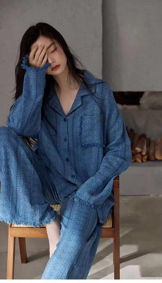 Gauze Cotton Pajamas Set for Women | Zen Meditation Outfit | Soft Breathable Loungewear | Relaxed Homewear | Gift for Her