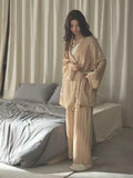 Cotton Gauze Kimono Pajama Set, Japanese Loungewear
