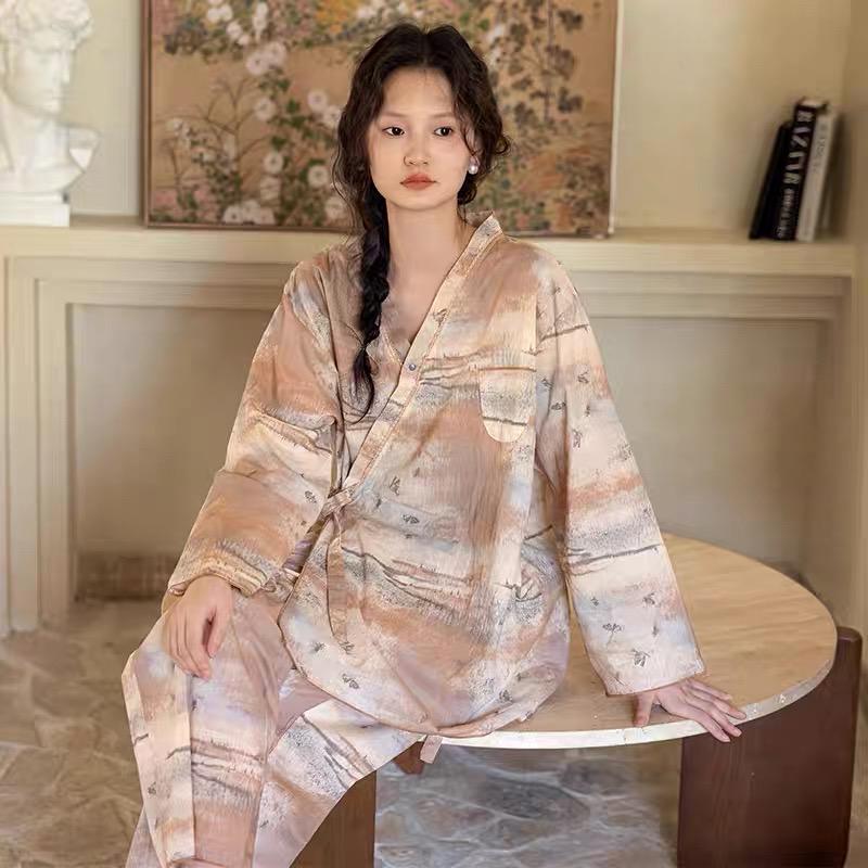 Soft Bamboo Cotton Kimono Pajama Set, 3 Piece Women’s Tie Dye Loungewear, Gift-Ready Packaging