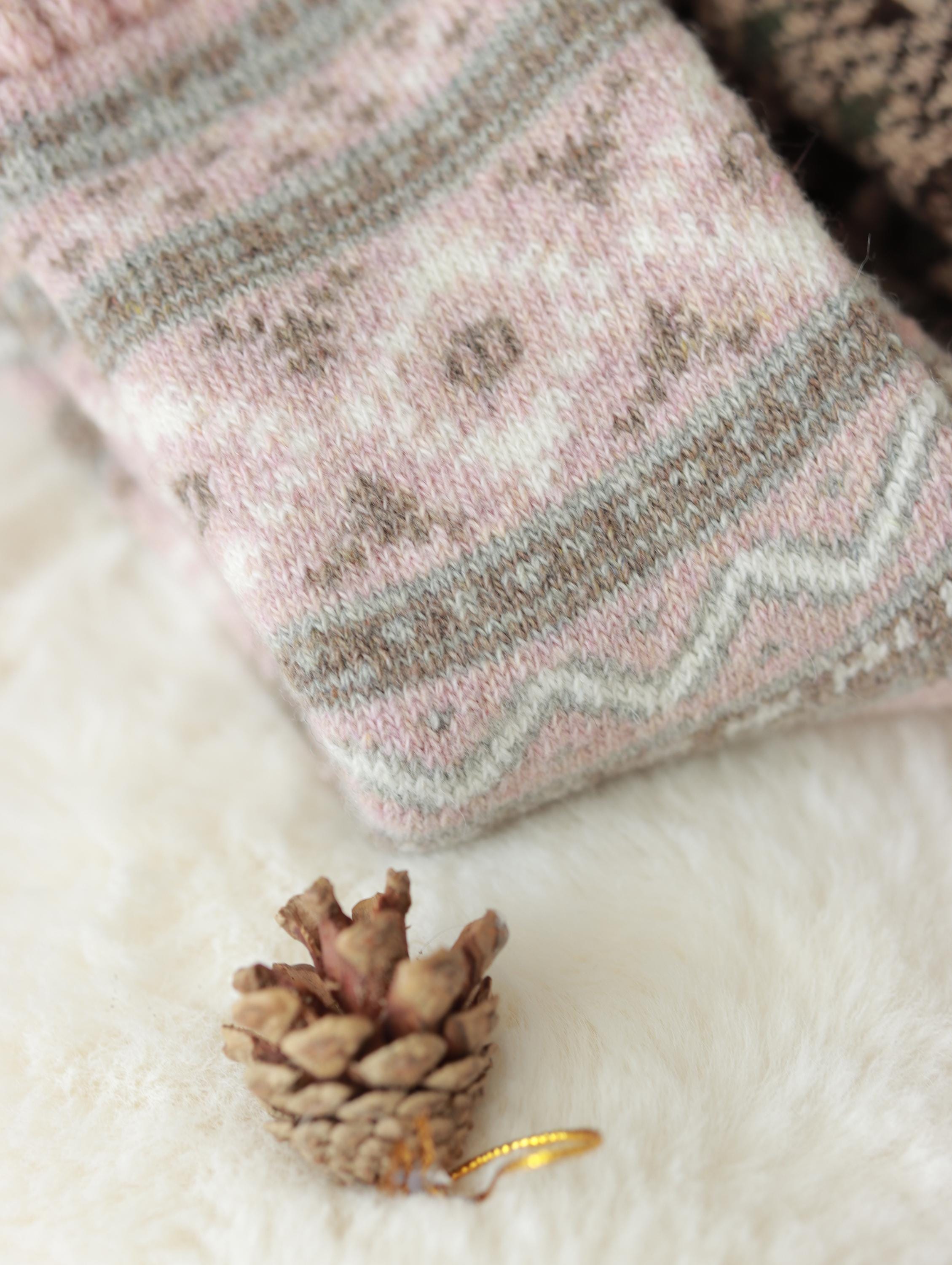 3PCS Scandinavian Fair Isle Wool Socks , Gift-Ready Box, Cozy Slipper Socks, Birthday Gift for Her